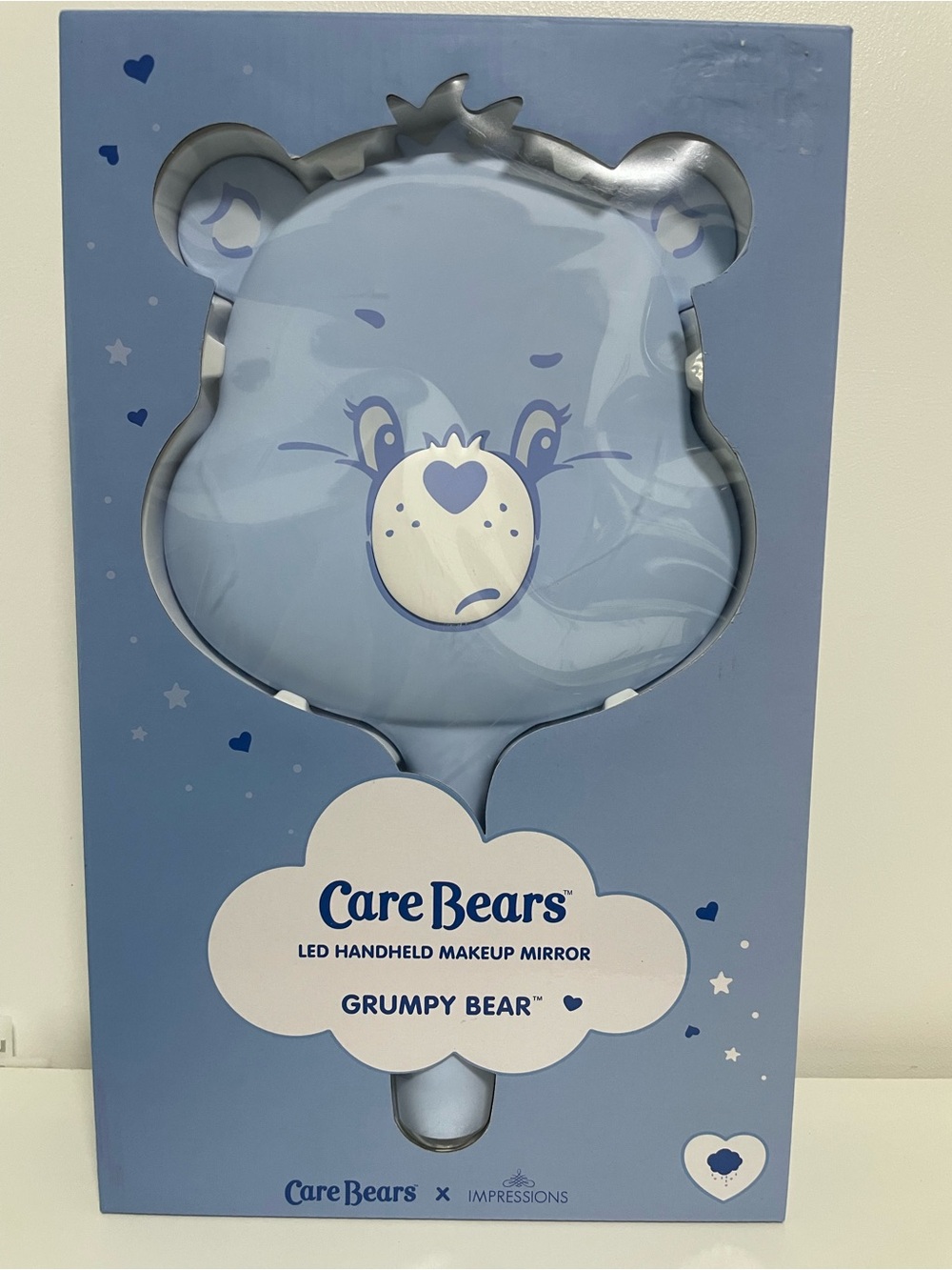 Care Bears Blue Grumpy Bear LED Handheld Makeup Mirror